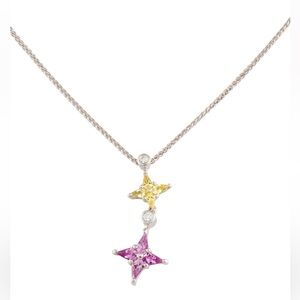 18k sapphire and Diamond pendant necklace